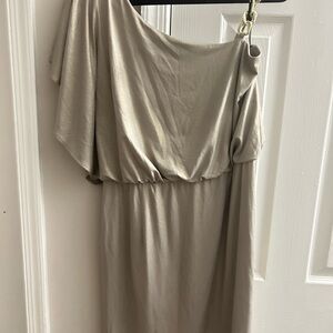 Soho Apparel One Shoulder sparkly champagne Dress